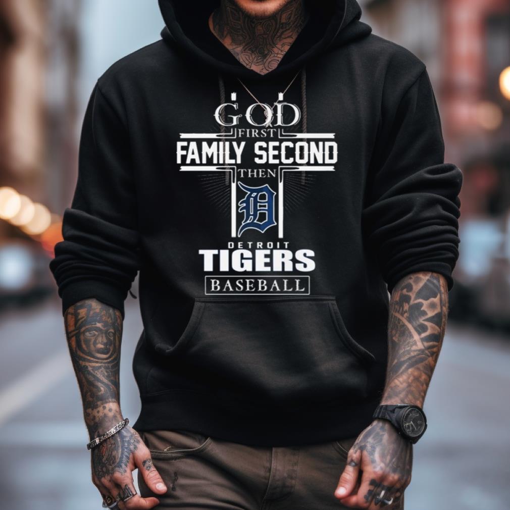God first family second then detroit tigers baseball logo 2023 T