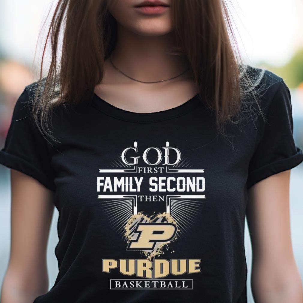 God First Family Second Then Purdue Boilermakers Football Logo Heart 2023 Shirt God First Family Second Then Purdue Boilermakers Football Logo Heart 2023 Shirt