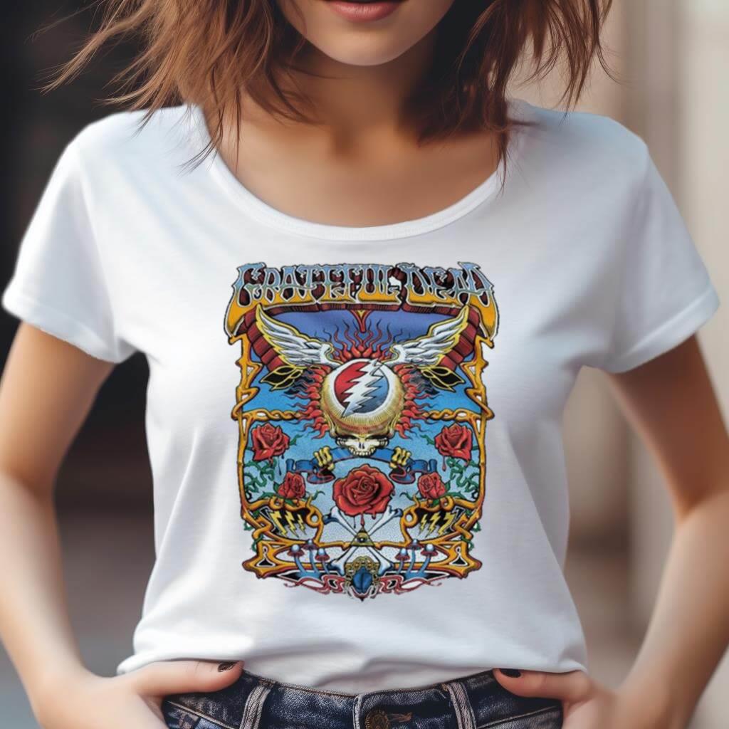 Grateful Dead Flying Syf White Athletic 2023 T Shirt Grateful Dead Flying Syf White Athletic 2023 T Shirt