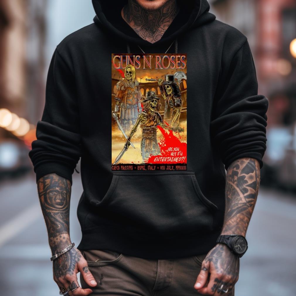 Guns N' Roses July 08, 2023 Rome It Event Poster Shirt Guns N' Roses July 08, 2023 Rome It Event Poster Shirt