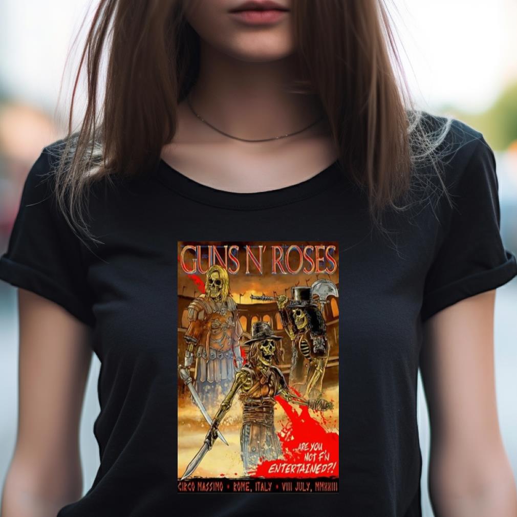 Guns N' Roses July 08, 2023 Rome It Event Poster Shirt Guns N' Roses July 08, 2023 Rome It Event Poster Shirt