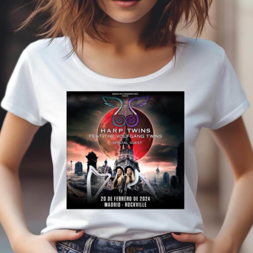 Harp Twins Feat The Volfgang Twins Madrid Rockville 2024 Shirt Harp Twins Feat The Volfgang Twins Madrid Rockville 2024 Shirt