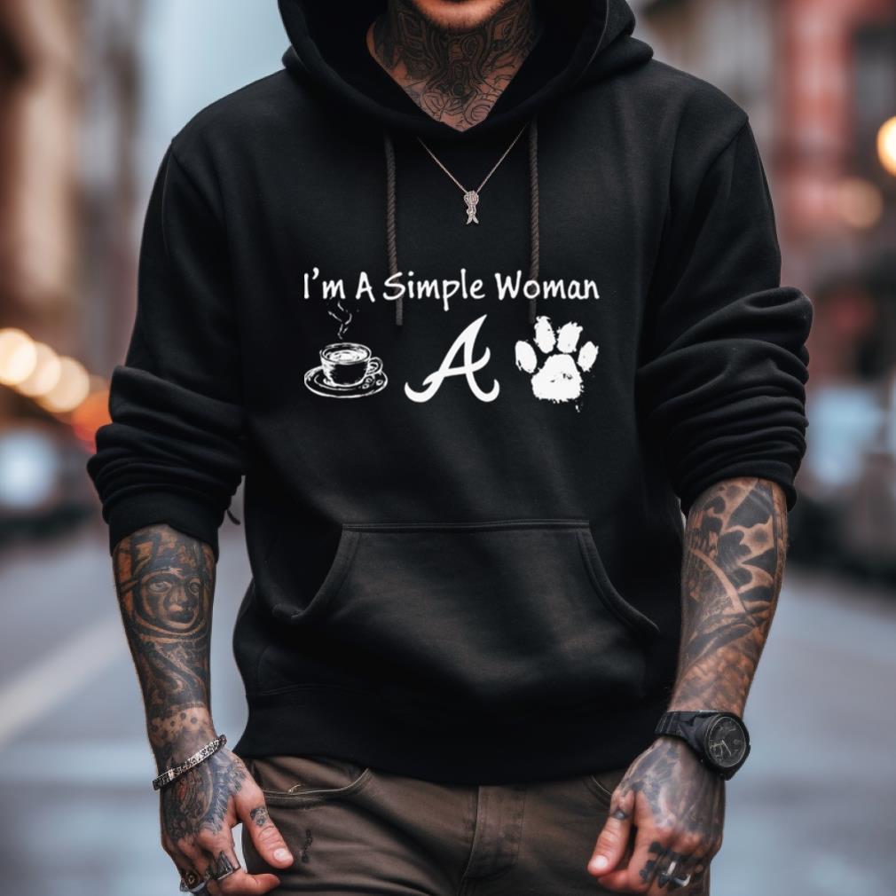 I’M A Simple Woman Coffee Atlanta Braves Paw Dog Shirt