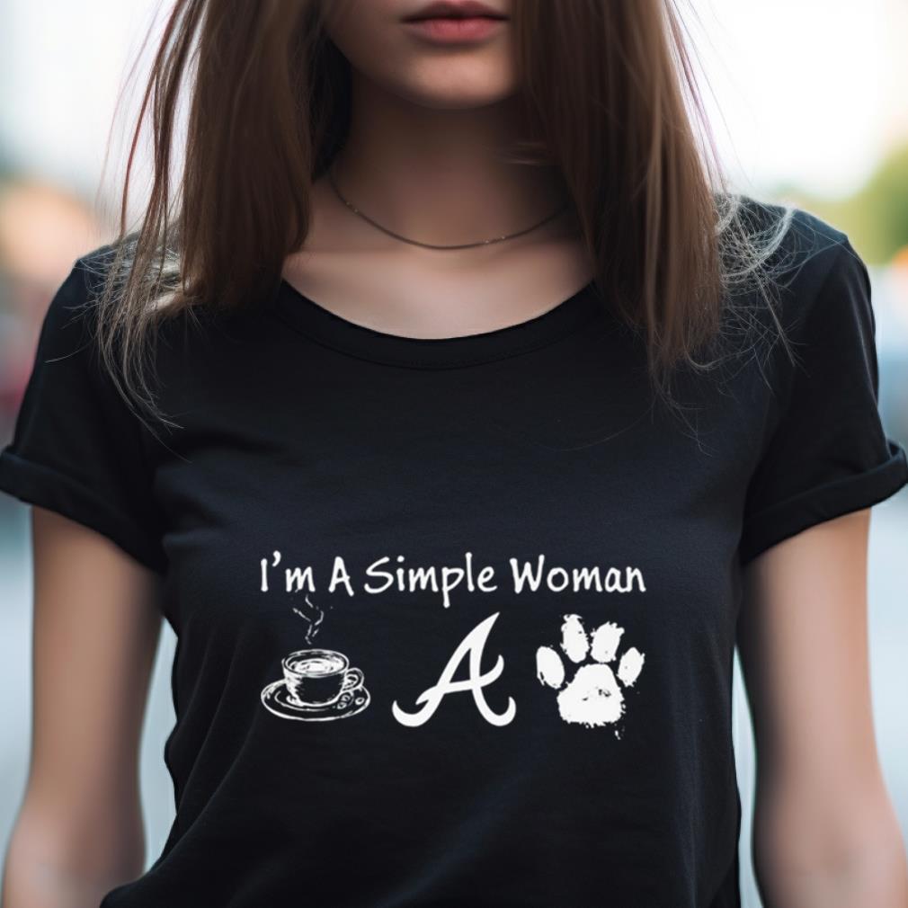 I’M A Simple Woman Coffee Atlanta Braves Paw Dog Shirt