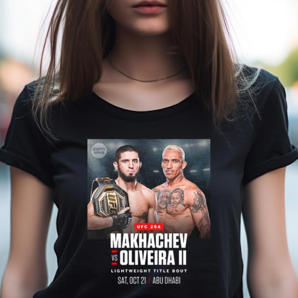 Islam Makhachev Vs Charles Oliveira Ufc 294 Lightweight Title Bout Oct 21 Abu Dhabi T Shirt