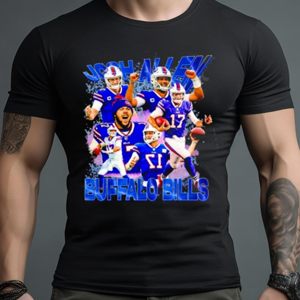 Josh Allen 17 Buffalo Bills Vintage T-Shirt, Josh Allen Shirt Gift For Men  Women