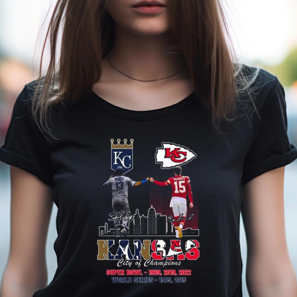 Official Mahomes Kansas City Chiefs and Perez Kansas CIty Royals Kansas  City signatures 2021 shirt, hoodie, sweater, long sleeve and tank top