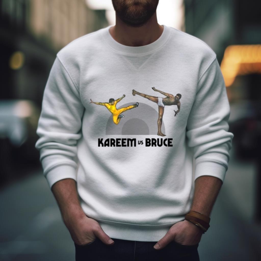 Kareem Abdul Jabbar Wearing Kareem Vs Bruce Shirt