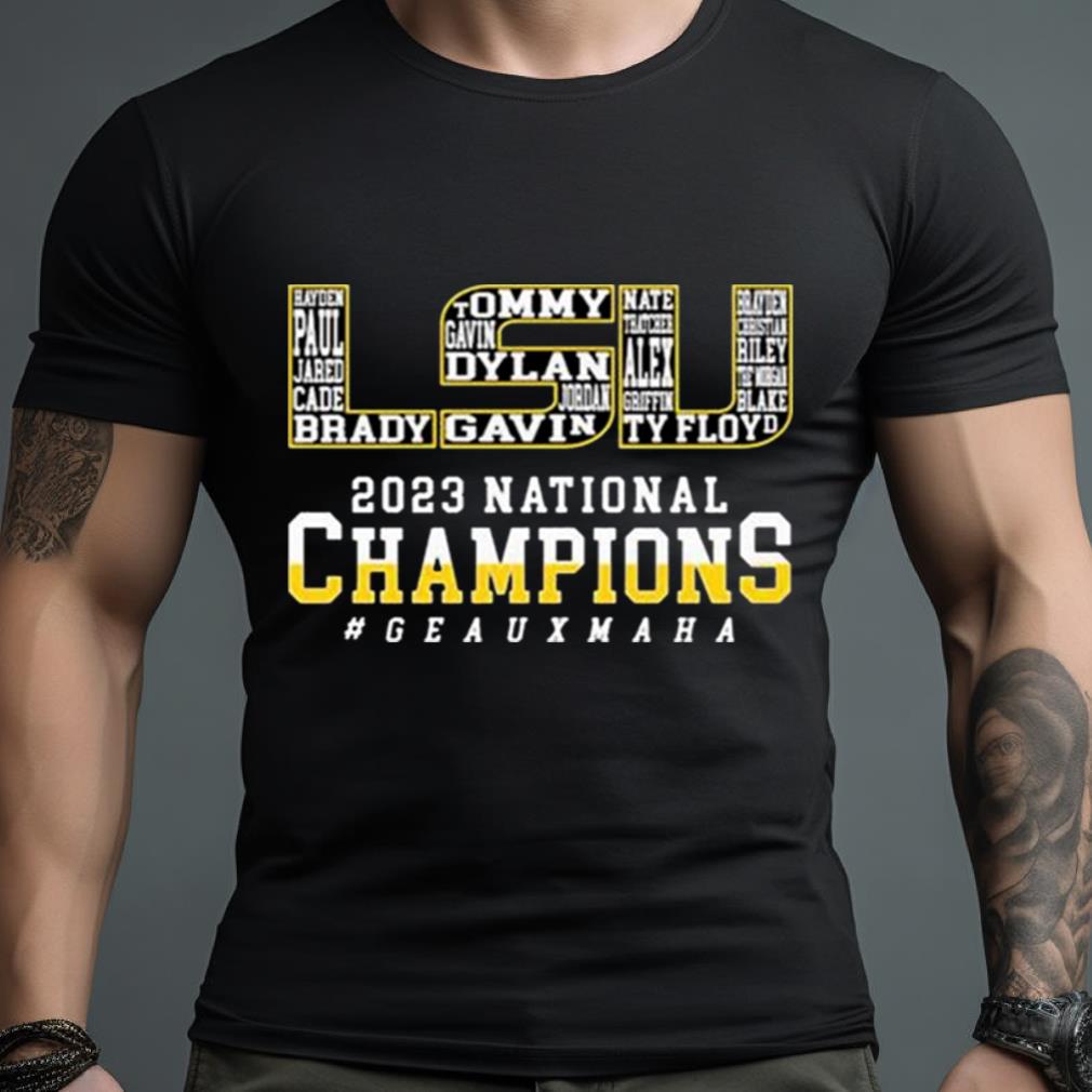 Lsu Name Team Logo 2023 National Champions Geauxmaha Shirt