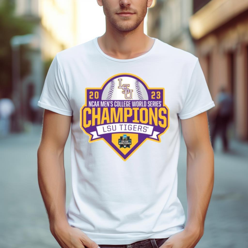 Lsu Tigers 2023 Ncaa Men’S Baseball College World Series Champions Shield Shirt