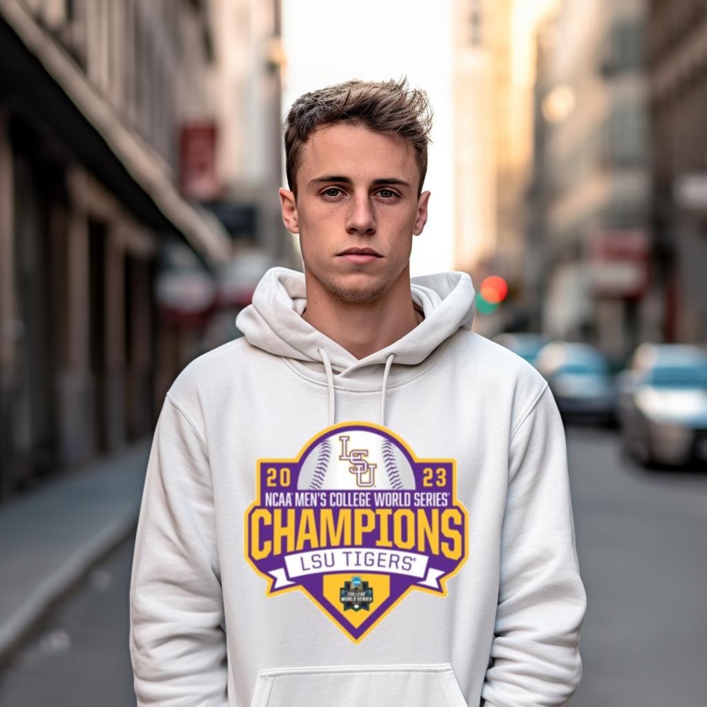 Lsu Tigers 2023 Ncaa Men'S Baseball College World Series Champions Shield Shirt Lsu Tigers 2023 Ncaa Men'S Baseball College World Series Champions Shield Shirt