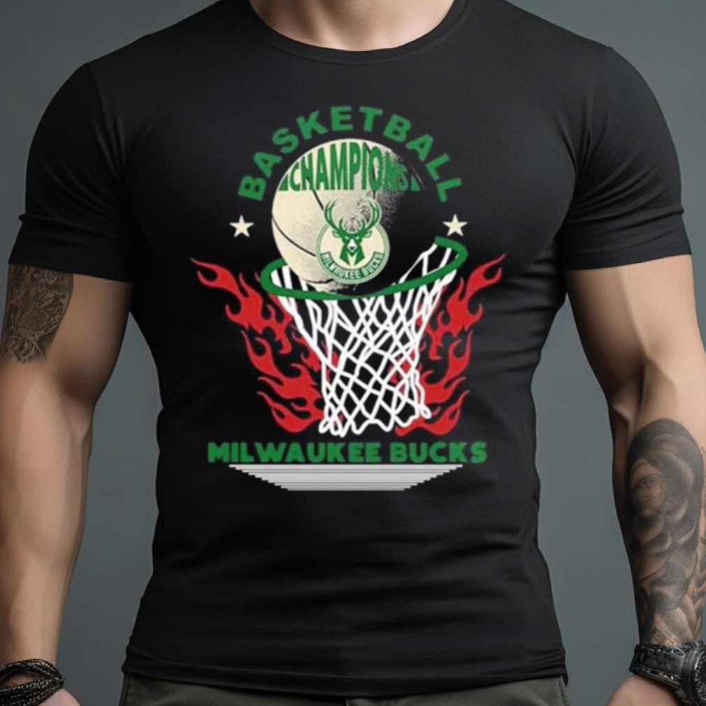 Milwaukee Bucks Basketball Champions Fire Logo 2023 Shirt