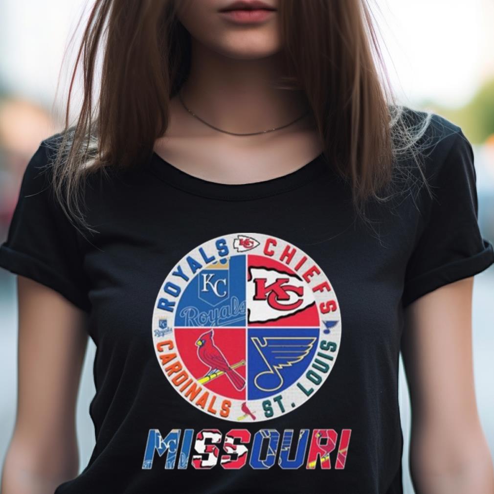 Missouri Kansas City Chiefs Royals St Louis Cardinals And Blue 2023 Shirt