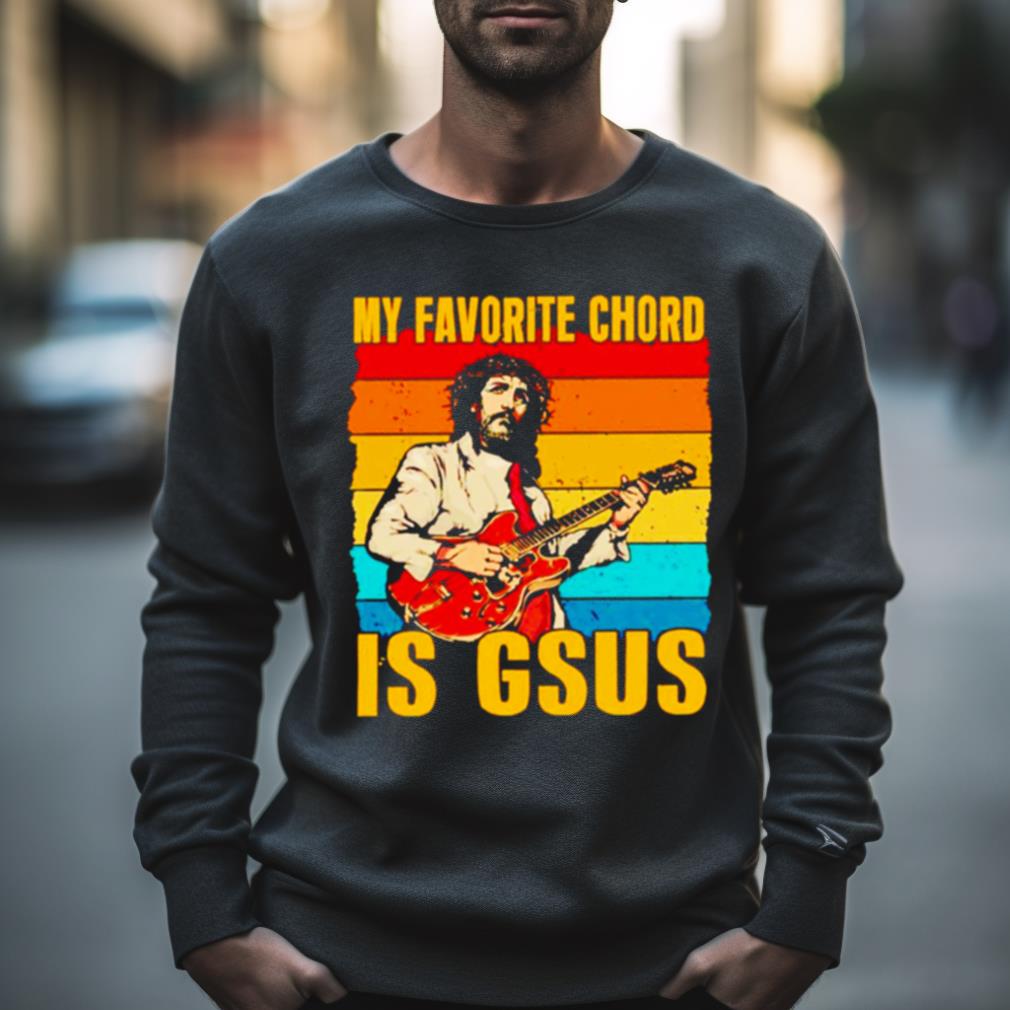 My Favorite Chord Is Gsus Jesus Playing Guitar Vintage Shirt