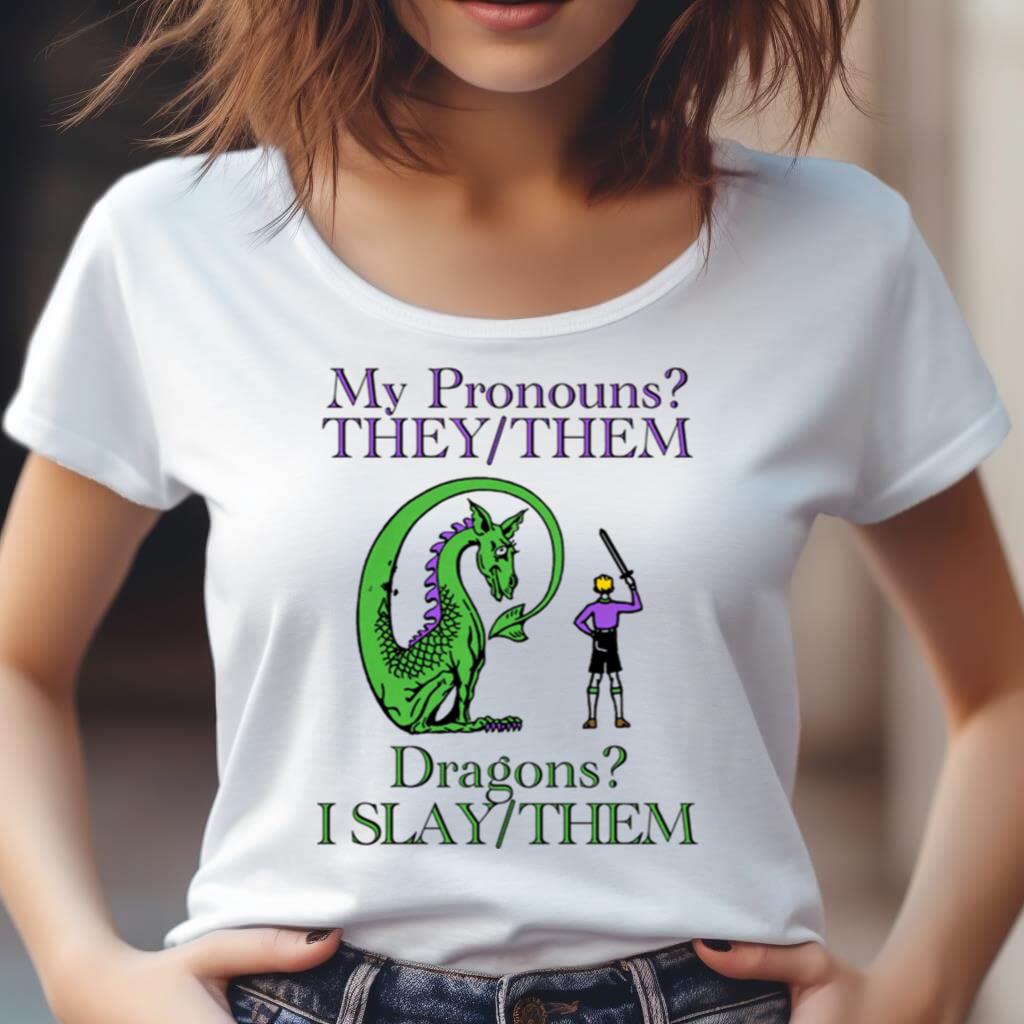 My Pronouns They Them Dragons I Slay Them Funny T Shirt My Pronouns They Them Dragons I Slay Them Funny T Shirt
