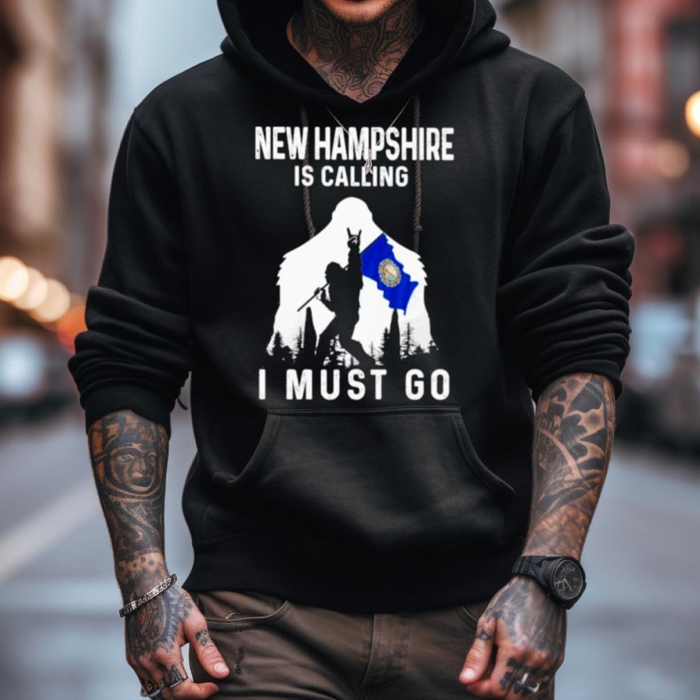 New Hampshire Is Calling I Must Go Bigfoot Flag Shirt New Hampshire Is Calling I Must Go Bigfoot Flag Shirt