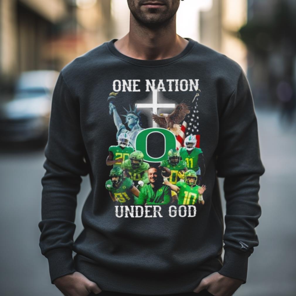 One Nation Under God Oregon Ducks Usa Flag 2023 Shirt