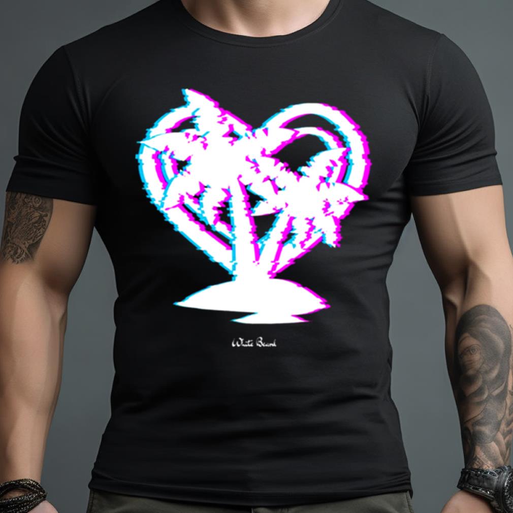 Palm Trees And Heartaesthetic Glitch Art Shirt