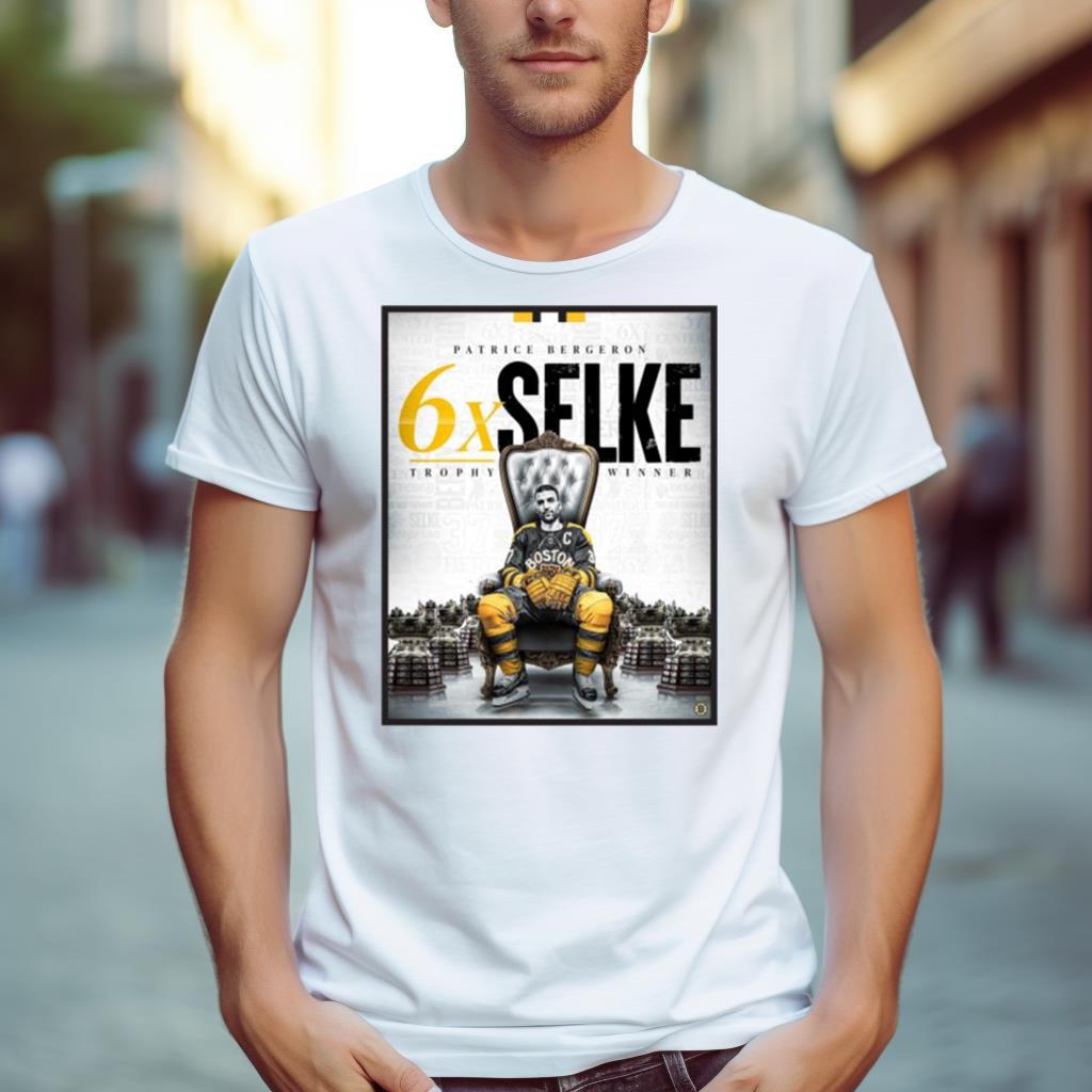 Patrice Bergeron Boston Bruins Sixth Selke Trophy Nhl Winner Shirt