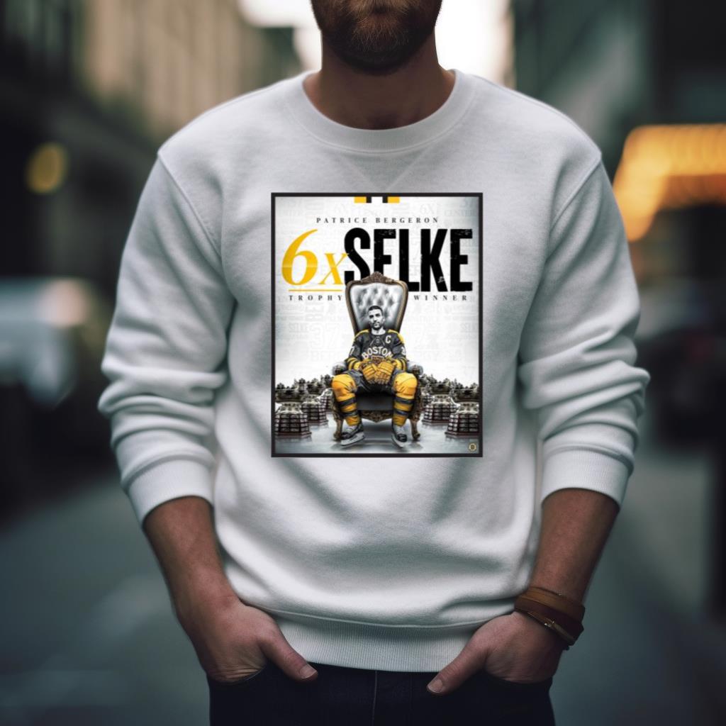 Patrice Bergeron Boston Bruins Sixth Selke Trophy Nhl Winner Shirt