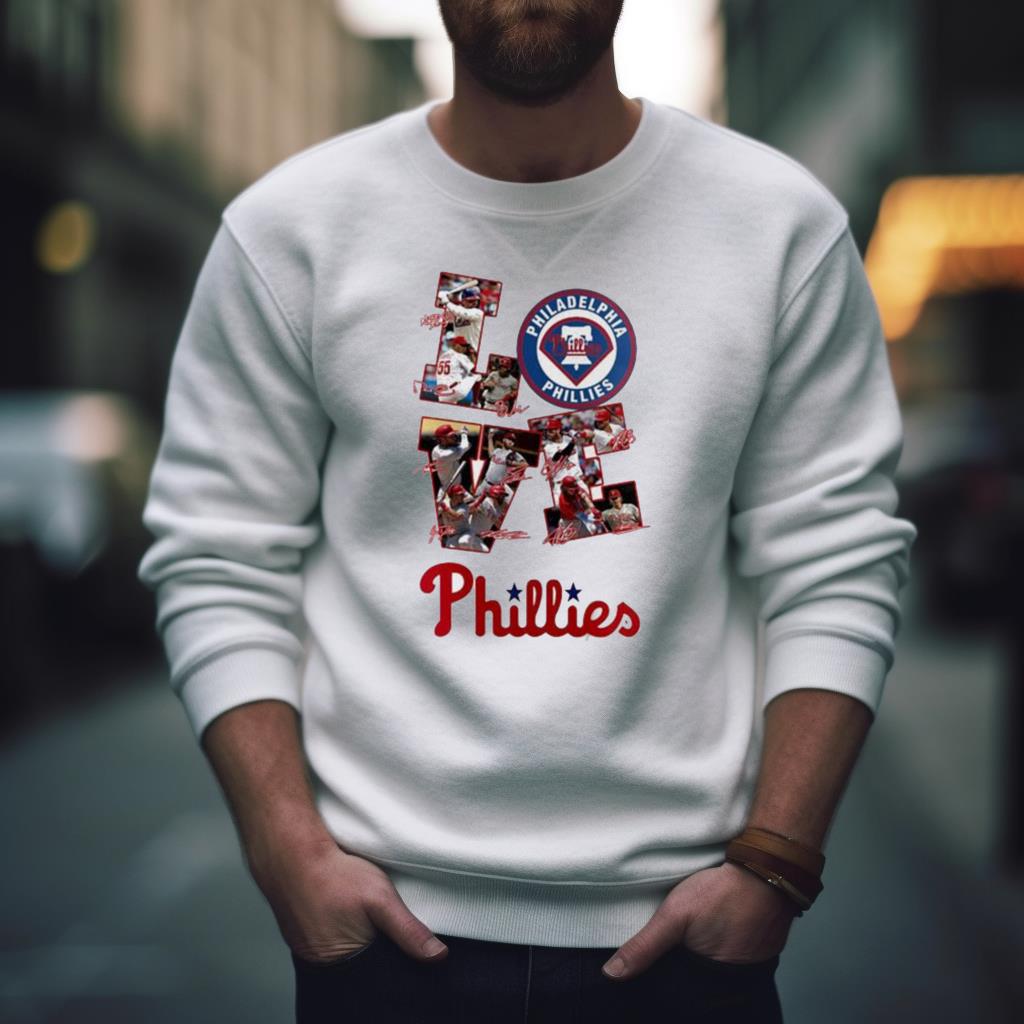 Philadelphia Phillies Love Team 2023 Baseball Signatures Shirt