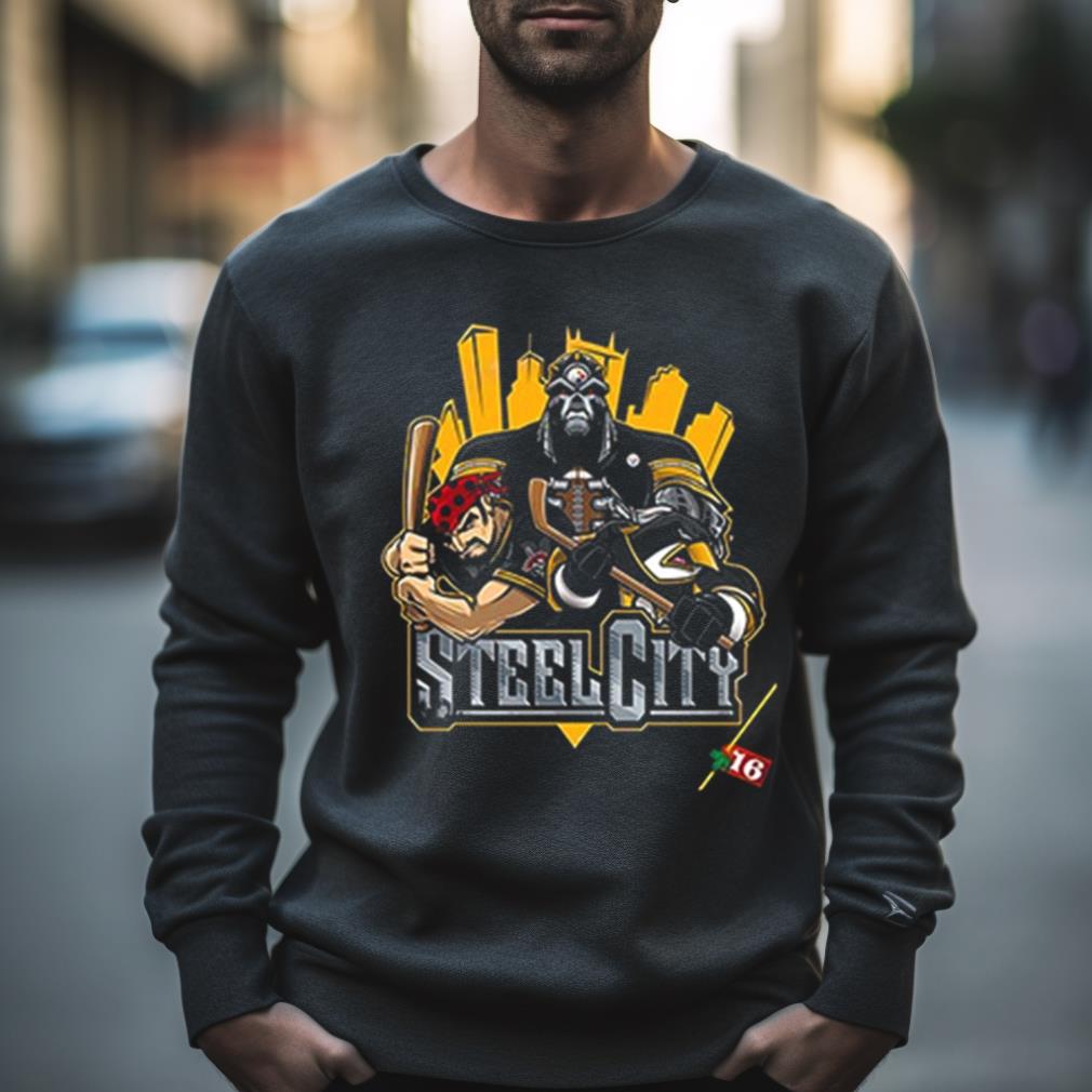 Pittsburgh Steelers X Pittsburgh Penguins X Pittsburgh Pirates Art By Eric Poole Unique T Shirt