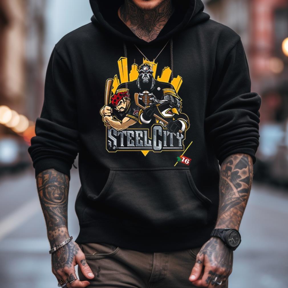 Pittsburgh Steelers X Pittsburgh Penguins X Pittsburgh Pirates Art By Eric Poole Unique T Shirt