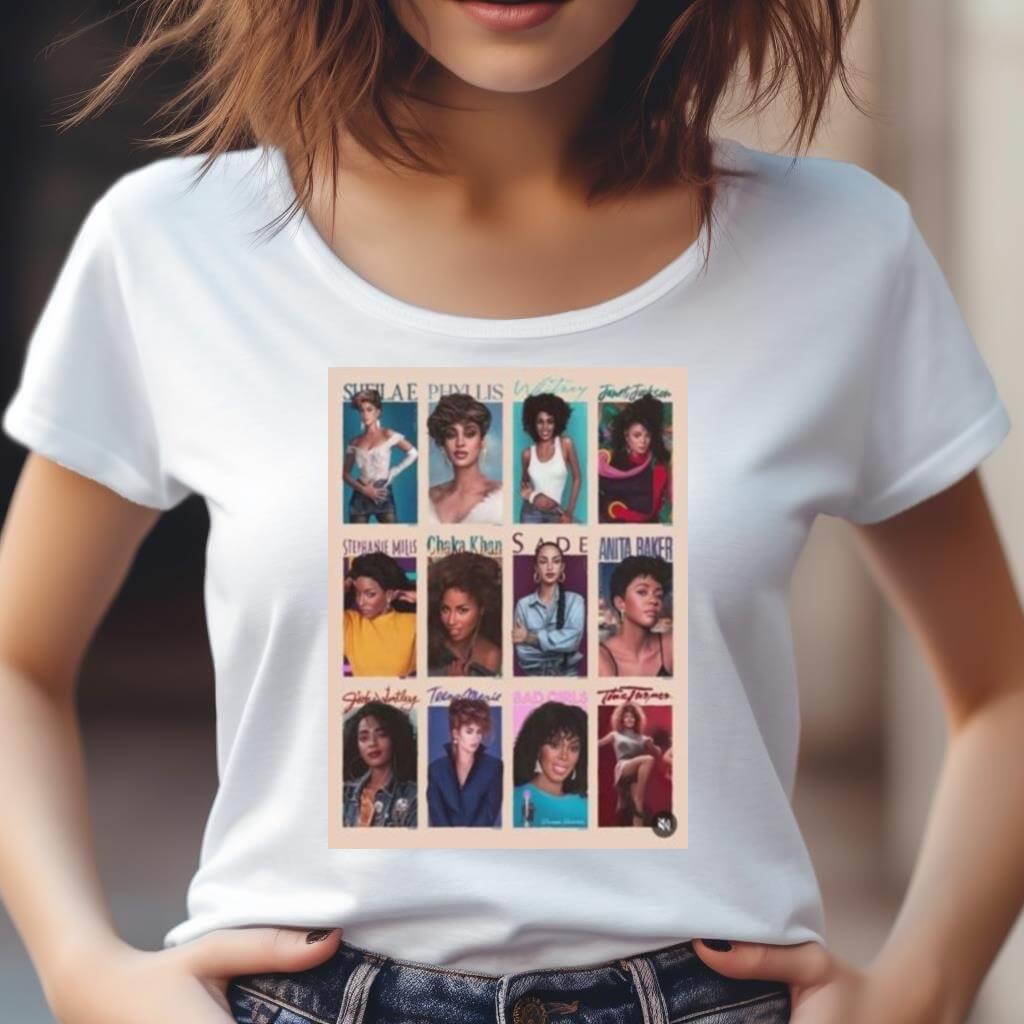 Powerhouses Singer Bad Girls Whitney Janet Jackson Poster Shirt
