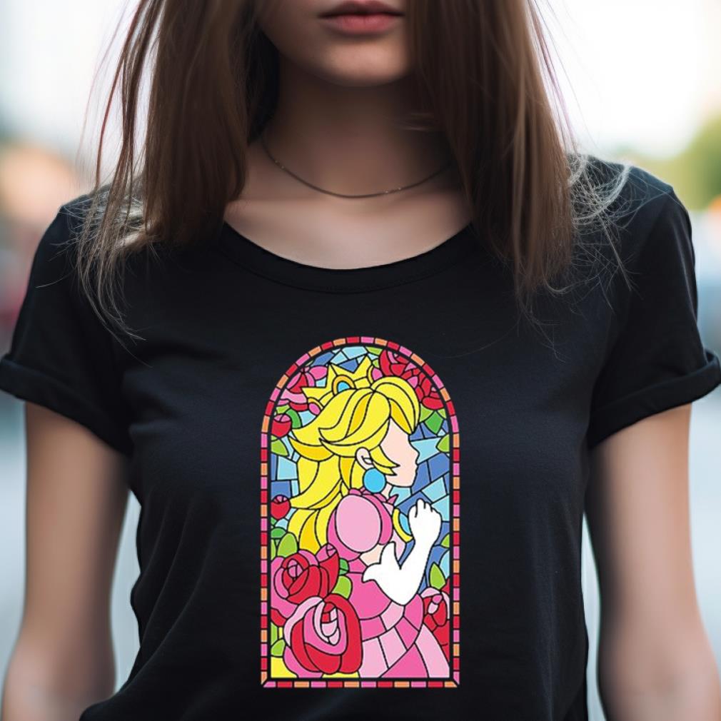 Princess Peach Stained Glass Window Super Mario Bros T Shirt Princess Peach Stained Glass Window Super Mario Bros T Shirt