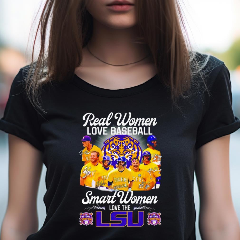 Real Women Love Baseball Smart Women Love The Lsu Signatures Shirt Real Women Love Baseball Smart Women Love The Lsu Signatures Shirt