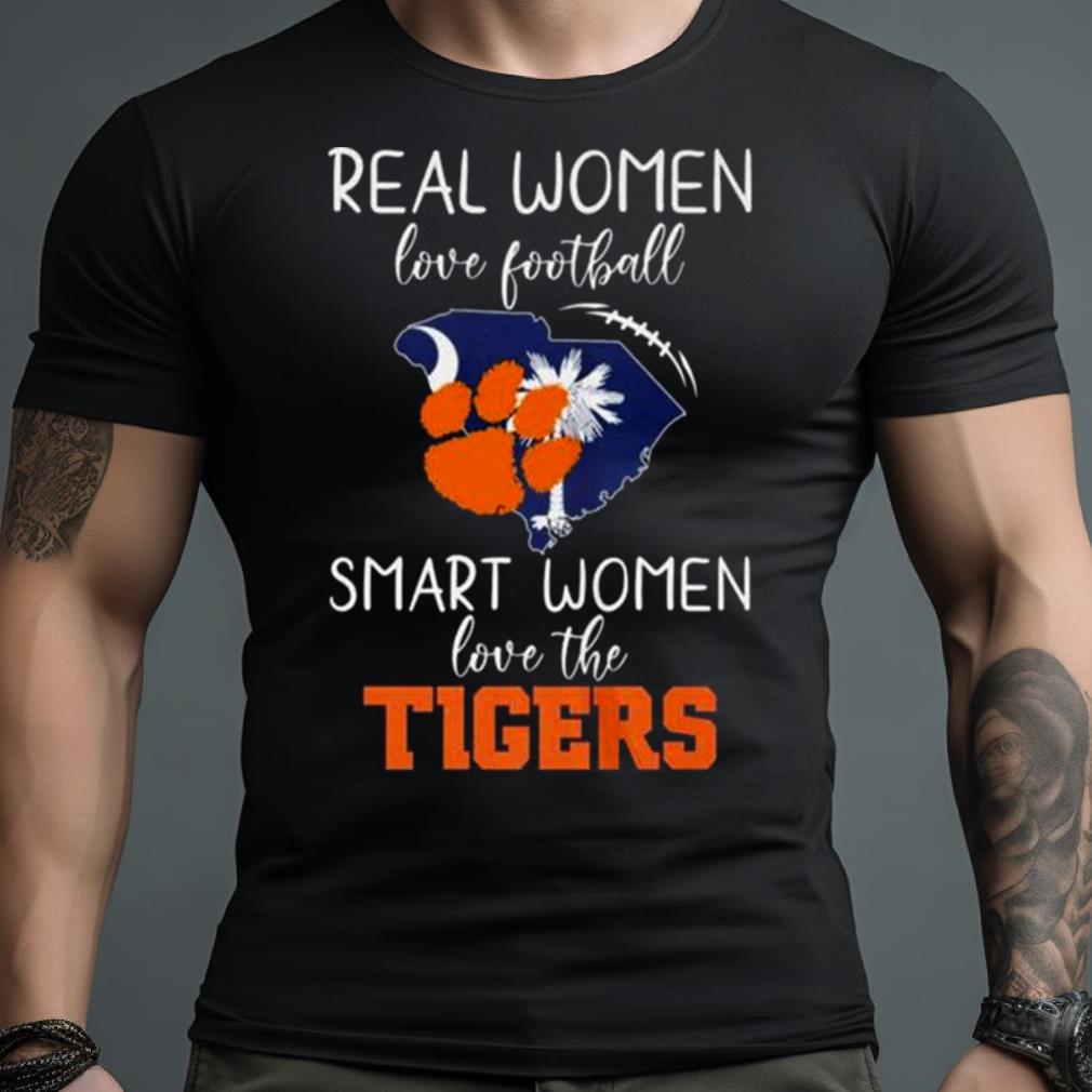 Real Women Love Football Smart Women Love The Clemson Tigers 2023 T Shirt