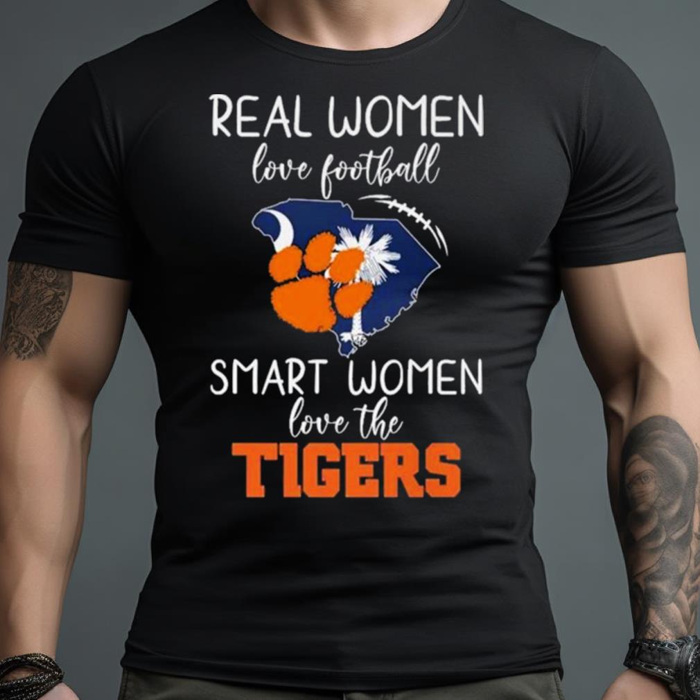 Real Women Love Football Smart Women Love The Clemson Tigers Map 2023 Shirt