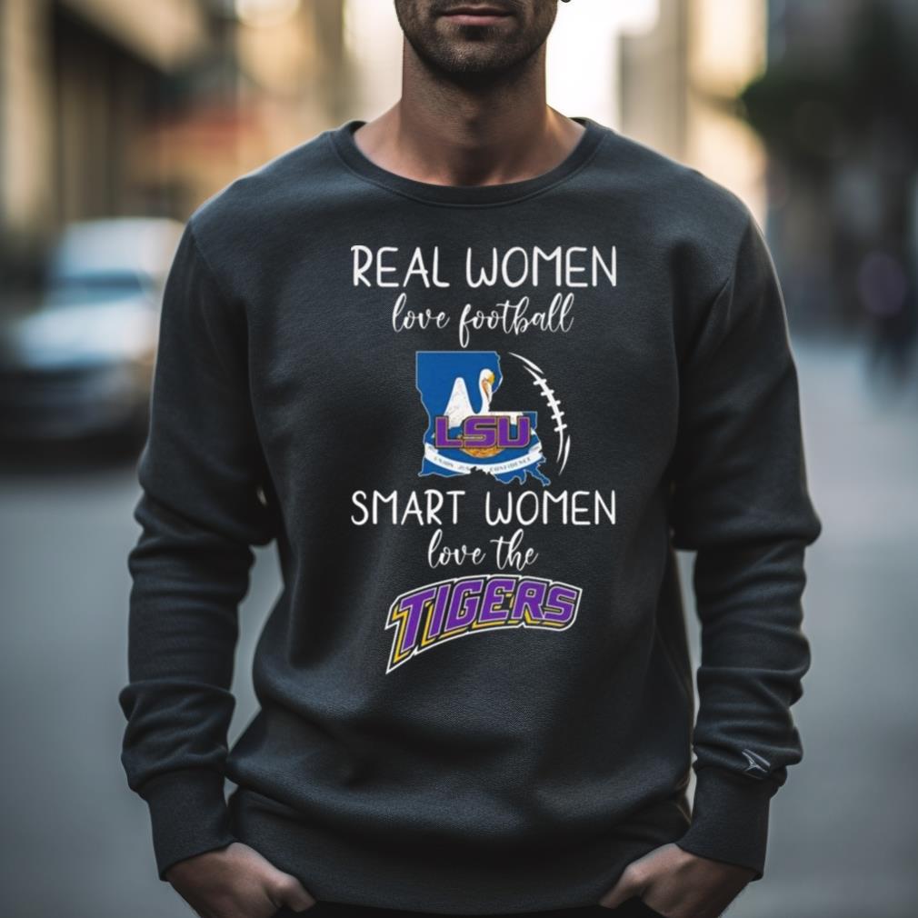 Real Women Love Football Smart Women Love The Lsu Tigers Map 2023 Shirt