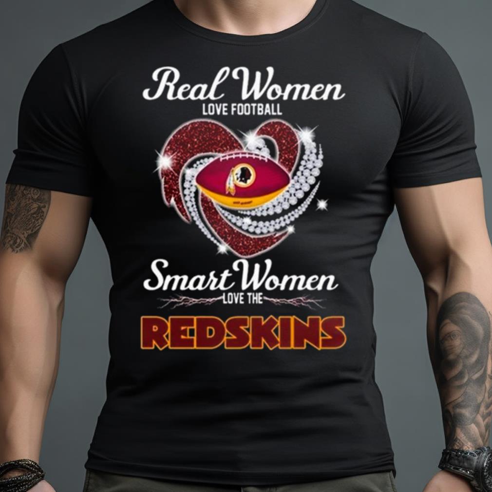 Real Women Love Football Smart Women Love The Washington Commanders 2023 Heart Diamond Shirt