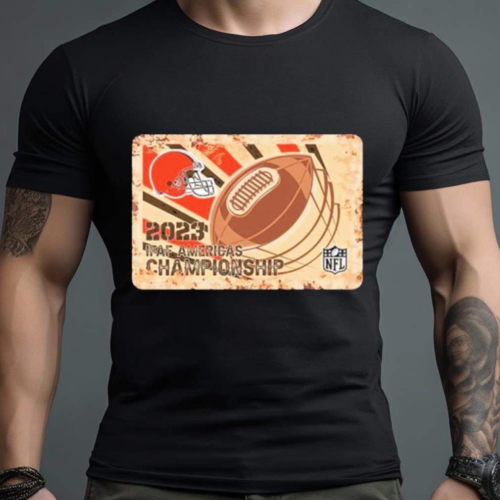 Rusty Metal Cleveland Browns 2023 Ifaf Americas Championship Nfl Logo Shirt