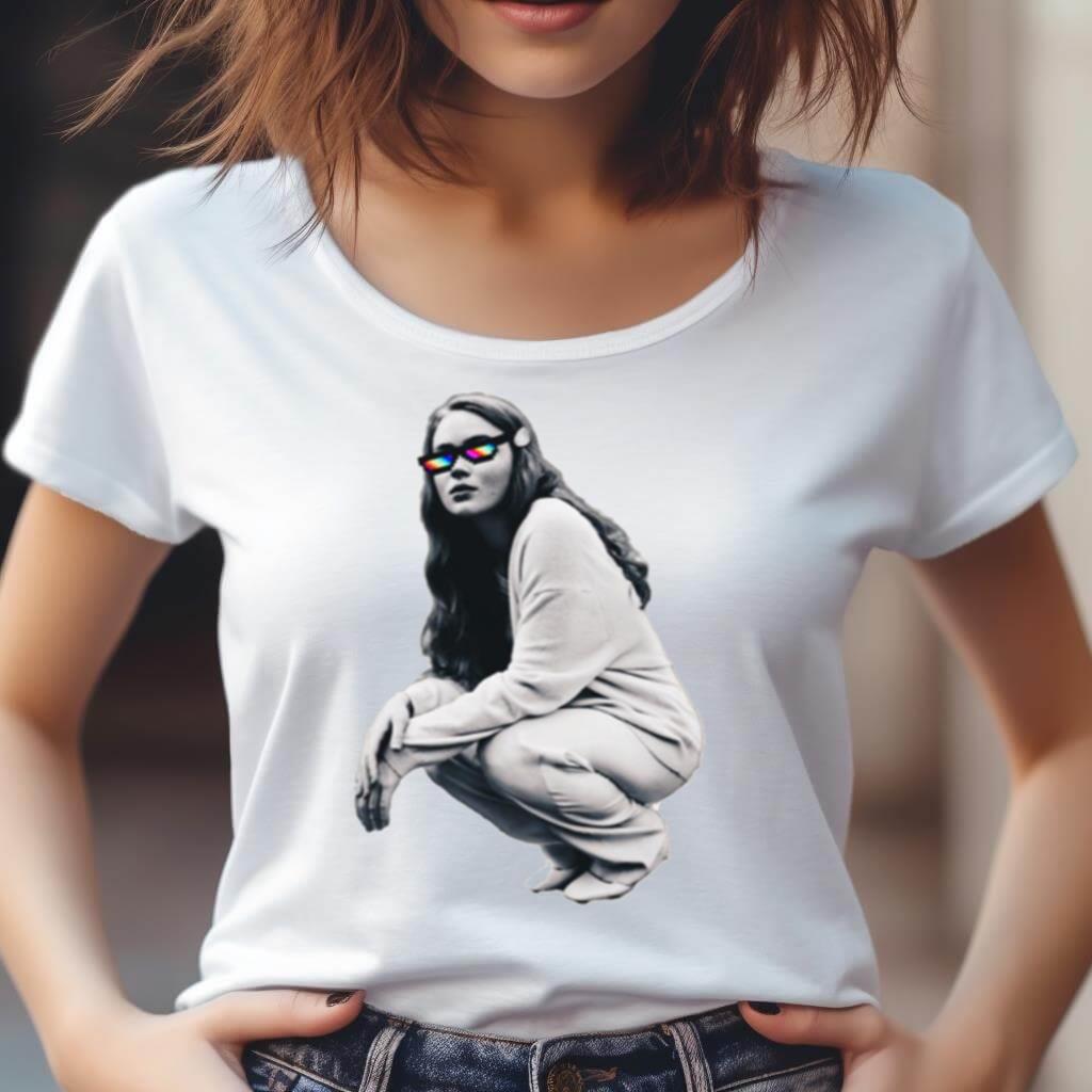 Sadie Sink Retro Black Art Shirt Sadie Sink Retro Black Art Shirt