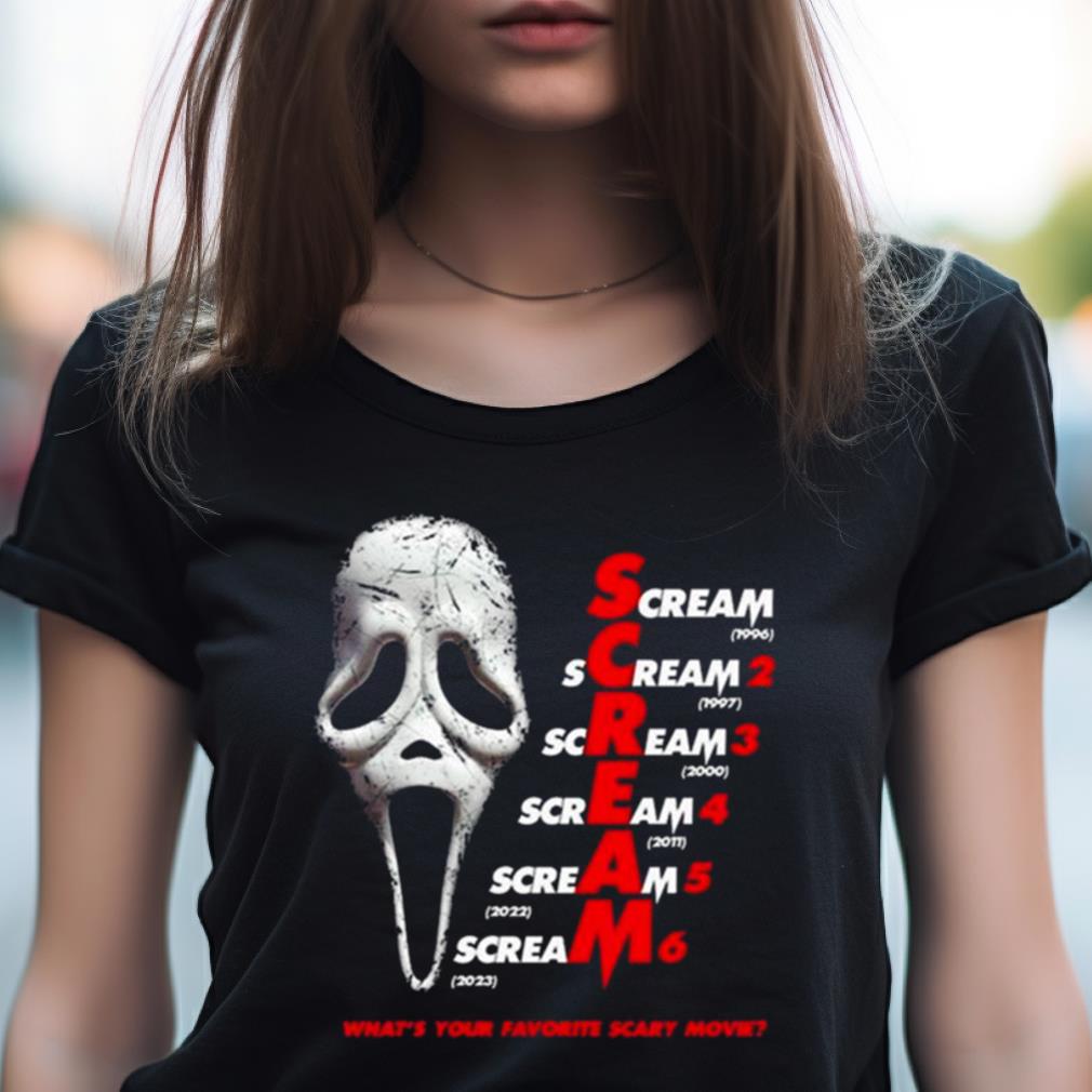 Scream Franchise What'S Your Favorite Scary Movie Halloween 2023 T Shirt Scream Franchise What'S Your Favorite Scary Movie Halloween 2023 T Shirt