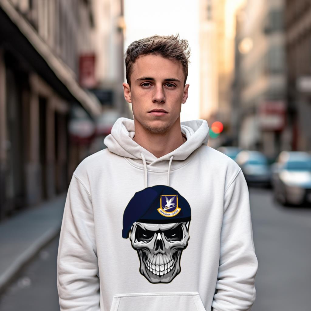 Security Forces Defender Skull Beret Shirt Security Forces Defender Skull Beret Shirt