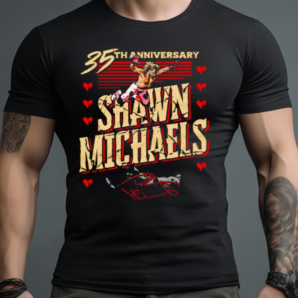 Shawn Michaels 35Th Anniversary Flying Signature Shirt