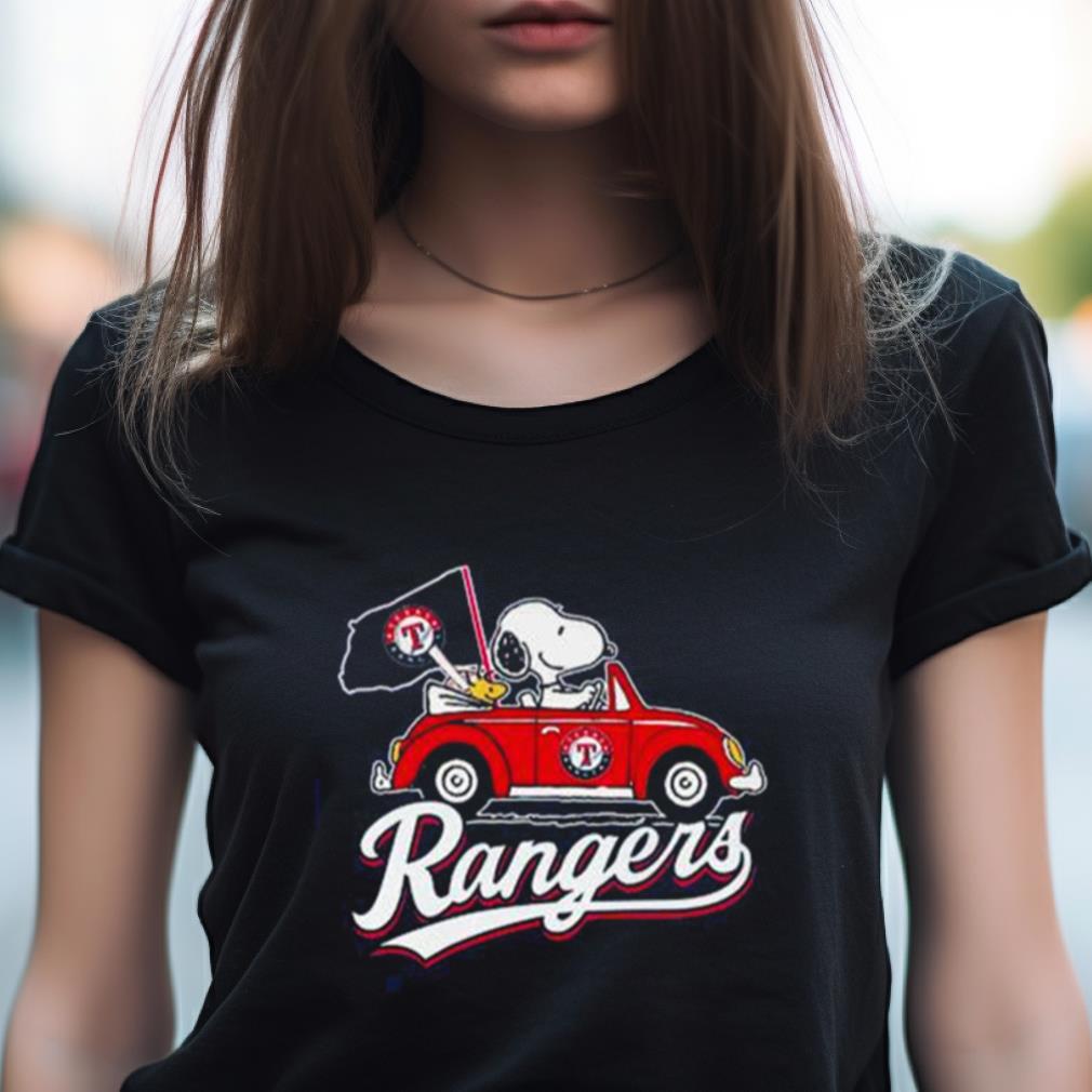 Snoopy Drives Car With Texas Rangers Flag Shirt Snoopy Drives Car With Texas Rangers Flag Shirt