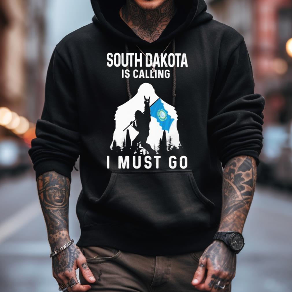 South Dakota Is Calling I Must Go Bigfoot Flag Shirt South Dakota Is Calling I Must Go Bigfoot Flag Shirt