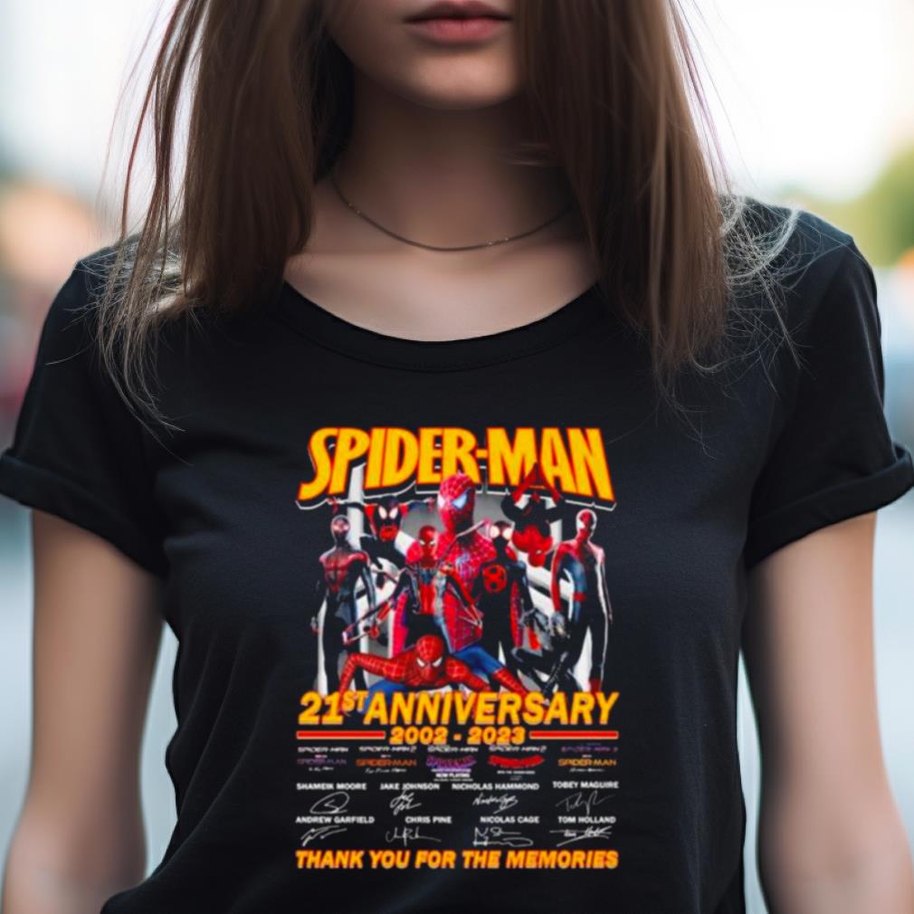 Spider Man 21St Anniversary 2002 2023 Thank You For The Memories Signatures Shirt Spider Man 21St Anniversary 2002 2023 Thank You For The Memories Signatures Shirt