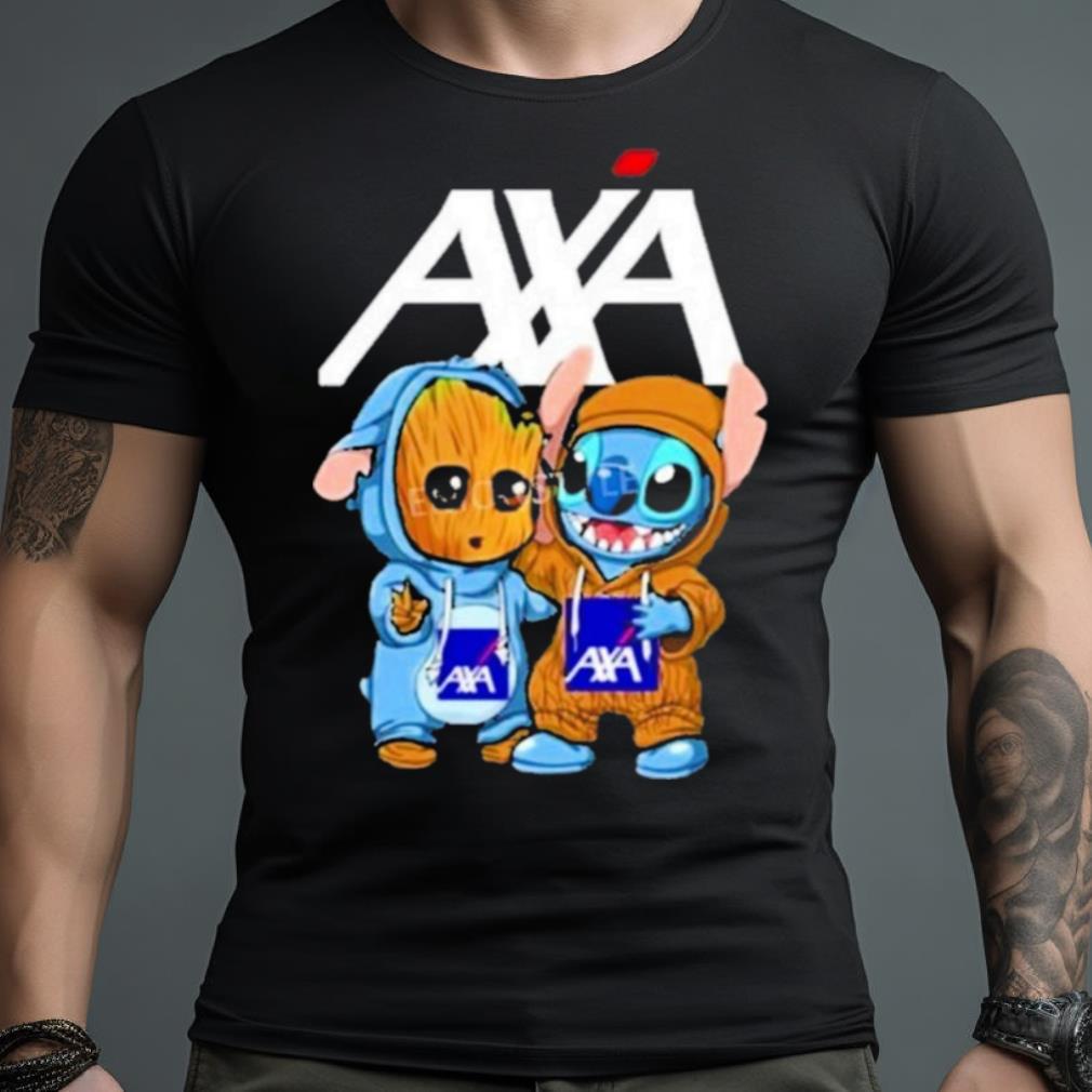 Stitch And Baby Groot Axa Corporate Shirt