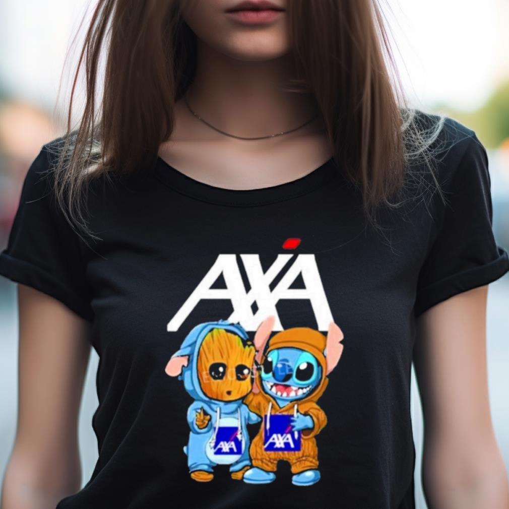 Stitch And Baby Groot Axa Corporate Shirt