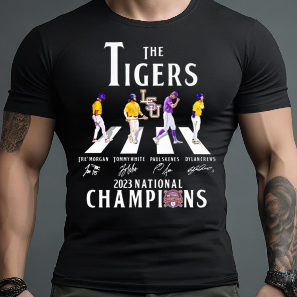 The Lsu Tigers Abbey Road 2023 National Champions Signatures Shirt