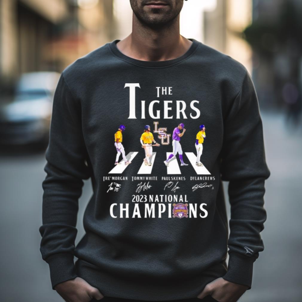 The Lsu Tigers Abbey Road 2023 National Champions Signatures Shirt