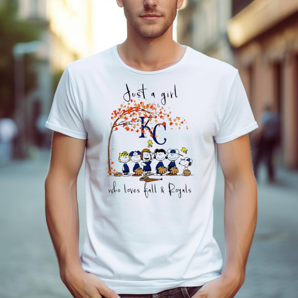 The Peanuts Just A Girl Who Loves Fall Kansas City Royals Shirt
