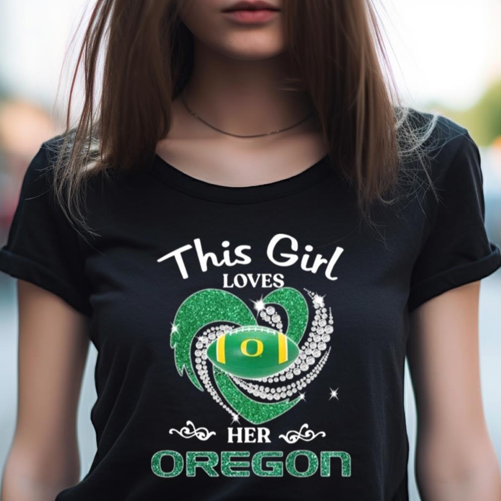 This Girl Loves Her Oregon Duck Logo Heart Diamond 2023 Shirt