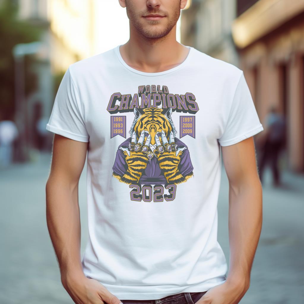 Tiger Baseball 7 Rings Pocket World Champions 2023 Shirt