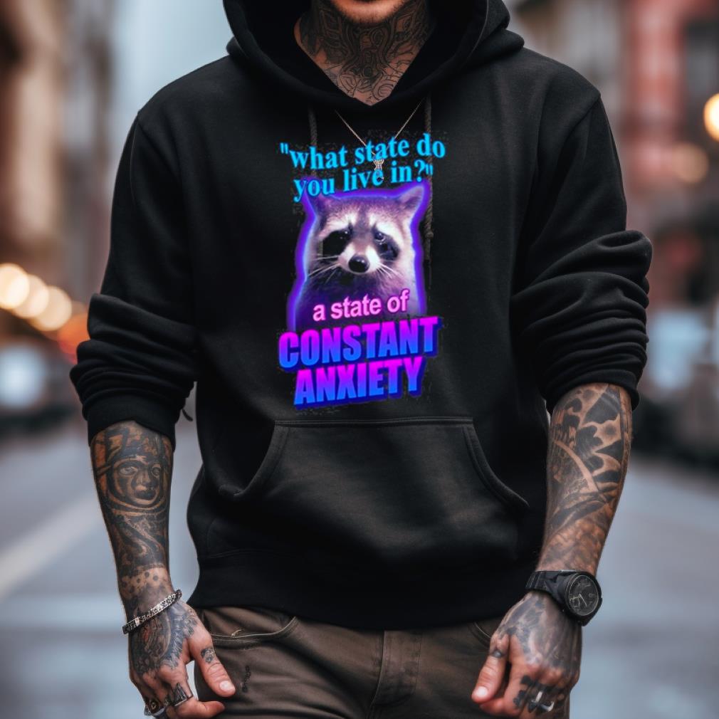 What State Do You Live In A State Of Constant Anxiety Raccoon Shirt What State Do You Live In A State Of Constant Anxiety Raccoon Shirt